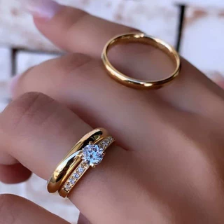 Par Aliança Abaulada 4MM Casamento Noivado Banhada a Ouro18k + Anel e Gravação