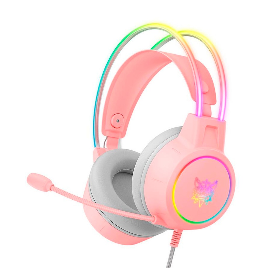 Headset Gamer Profissional Onikuma X15 Pro RGB Rosa