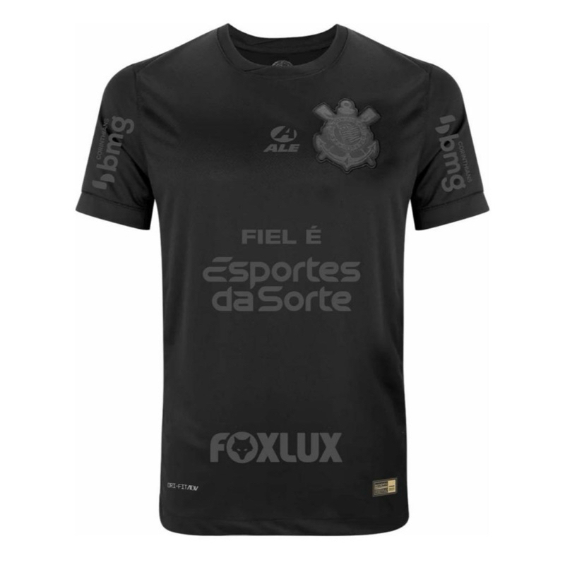 Camisa Camiseta do Time do Corinthians Preto 2024/25
