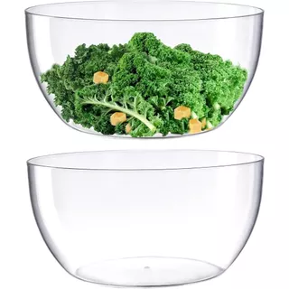 Kit 2 Bowls Saladeira Transparente 2 Litros - Acrílico - Saladeira Média