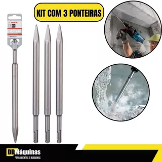 Kit Profissional  3 Ponteiras SDS Plus 250mm/ Alta Performance- Bosch em Oferta na Shopee