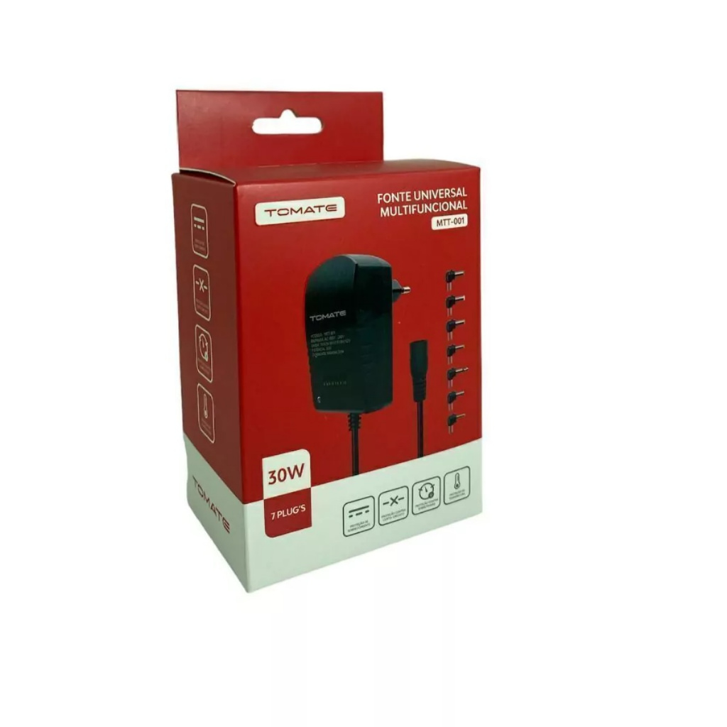Fonte Universal Multifuncional Tomate 30w 7 Plugues Bivolt Shopee Brasil