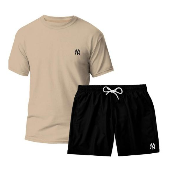 Kit Camiseta Algodão + Short Tactel Masculino
