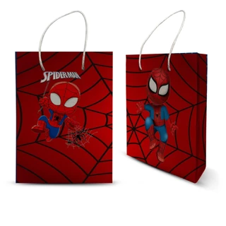 10 SACOLINHA PERSONALIZADA TEMA HOMEM ARANHA BABY LEMBRANCINHA MILK DE FESTA