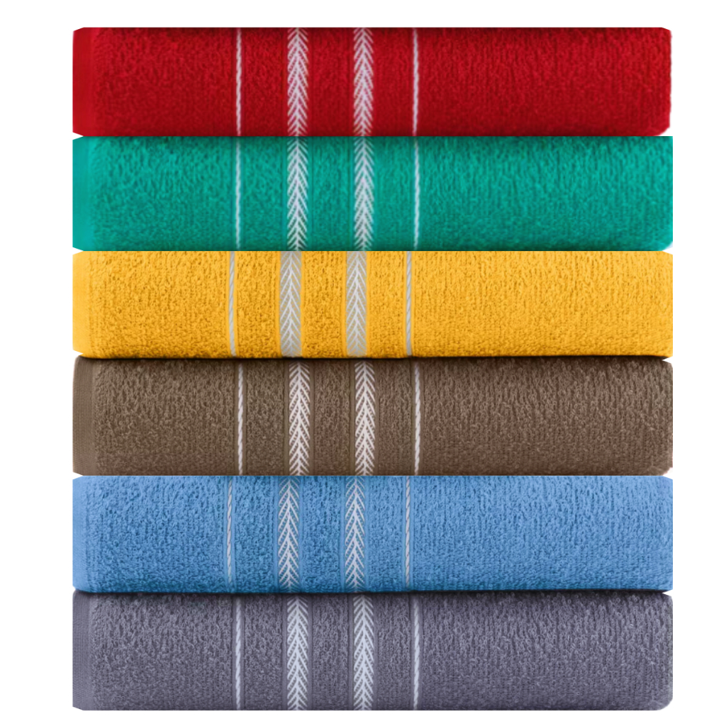 KIT 3 TOALHAS DE BANHO TEKA ESCALA 100% ALGODÃO 65X130CM SORTIDAS