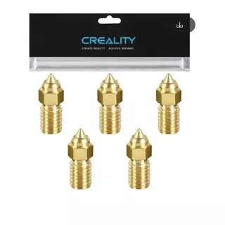 Bicos Impressoras 3D Creality Rosca M6 - Ender 3 V3 SE, Ender 5 S1, Ender 7, 0,4mm 5Pcs