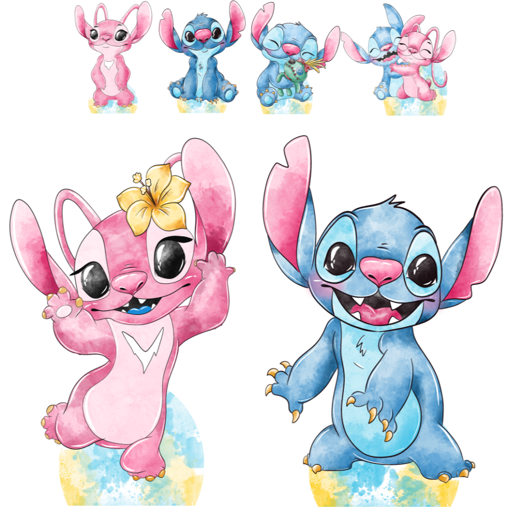 KIT DISPLAYS STICH E ANGEL 2- FESTA E DECORAÇÃO | Shopee Brasil