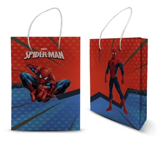 10 SACOLINHA PERSONALIZADA TEMA HOMEM ARANHA LEMBRANCINHA MILK DE FESTA