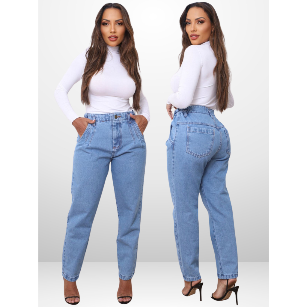 Calça Mom Jeans com Pinça