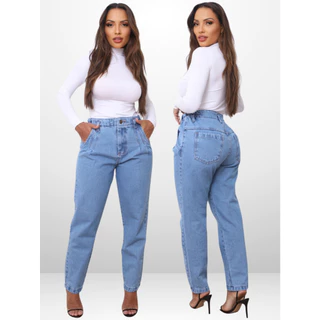 Calça Mom Jeans com Pinça
