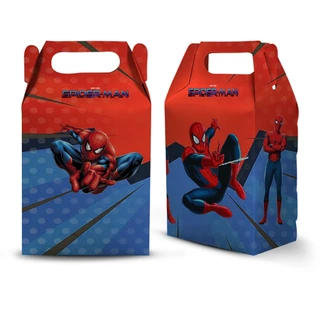 10 CAIXA MILK MALETINHA TEMA HOMEM ARANHA VERMELHO LEMBRANCINHA PARA FESTA