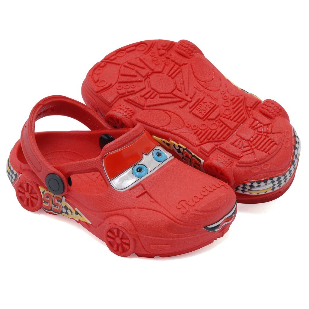 Sandália Infantil Formato de Carro Babuche Croc Mate Relâmpago Mcqueen Confortável Envio Imediato