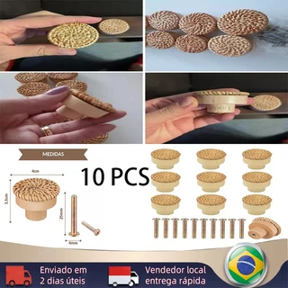 [BR In stock] Puxador Para Gaveta Vintage Boho Retro Artesanal - 10 Peças