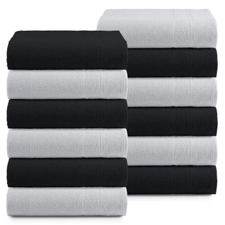 Toalha de Banho 100% Algodão Branco e Preto Arjotec Pet Shop Hotel Motel Pousada Clinica Barbeiro