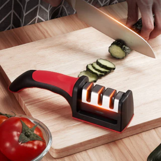 Amolador Afiador De Facas Em Aço Inox Profissional Com 3 Afiadores Profissional 21.5x5,8x5,1 CM em Oferta na Shopee