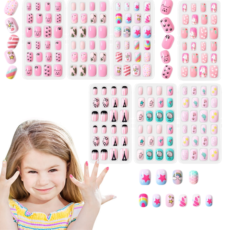 kit 168 unha postiça infantil unha postiça unhas postiças decoradas ...