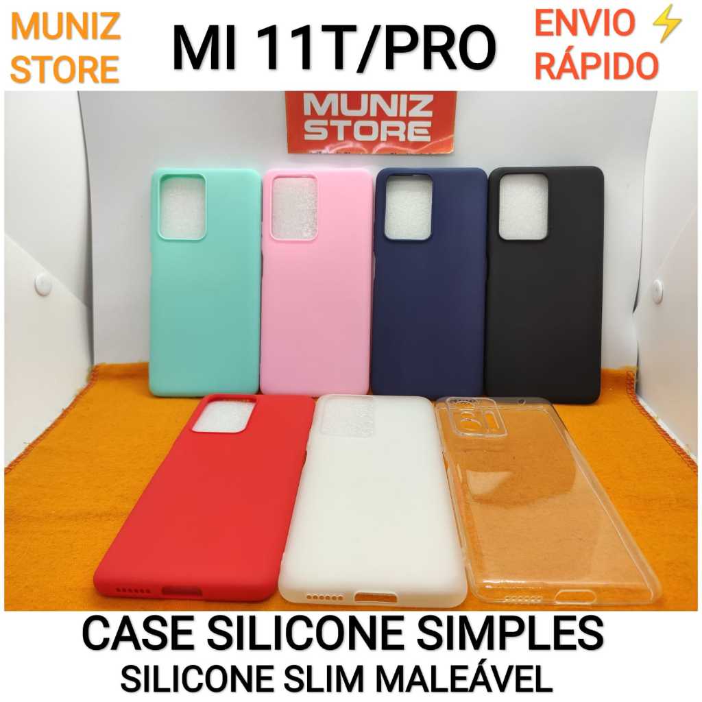 Capa Case Xiaomi 11T 5G /Mi 11 T Pro Silicone NÃO DESCASCA Simples Fosca Fina Slim Câmera Aberta