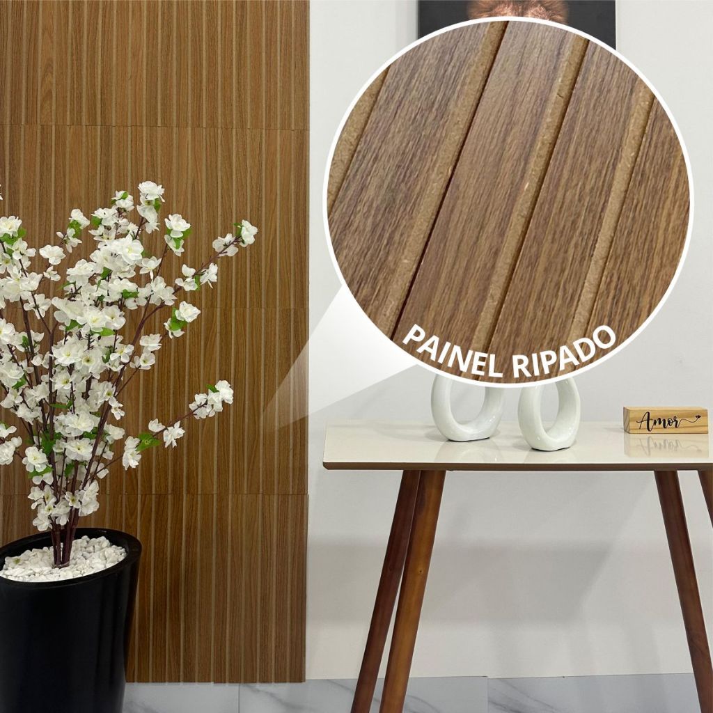 Kit Revestimentos Ripados Placa Painel decorativo MDF 50x11 cm