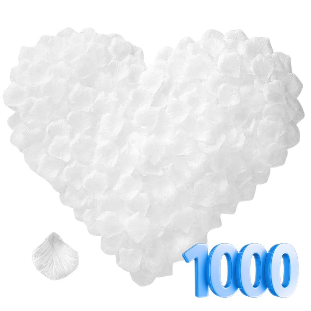 1000 Pétalas de Rosas Artificiais Brancas Decoração Casamento, Dias dos Namorados