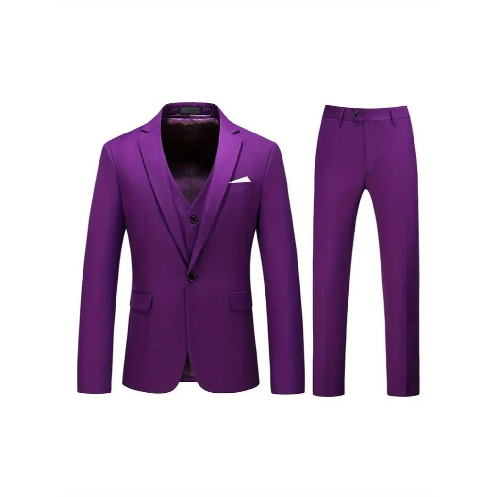 Conjunto Terno Completo Masculino Elegante Roxo Super Novidade | Shopee ...
