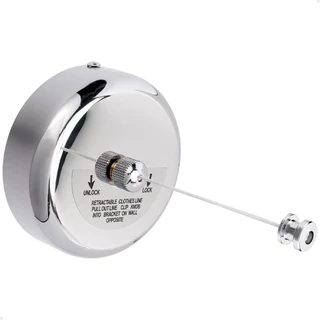 Varal Retrátil de Parede Lorben Aço Inox Corda Nylon 2,9m Extensível Cromado