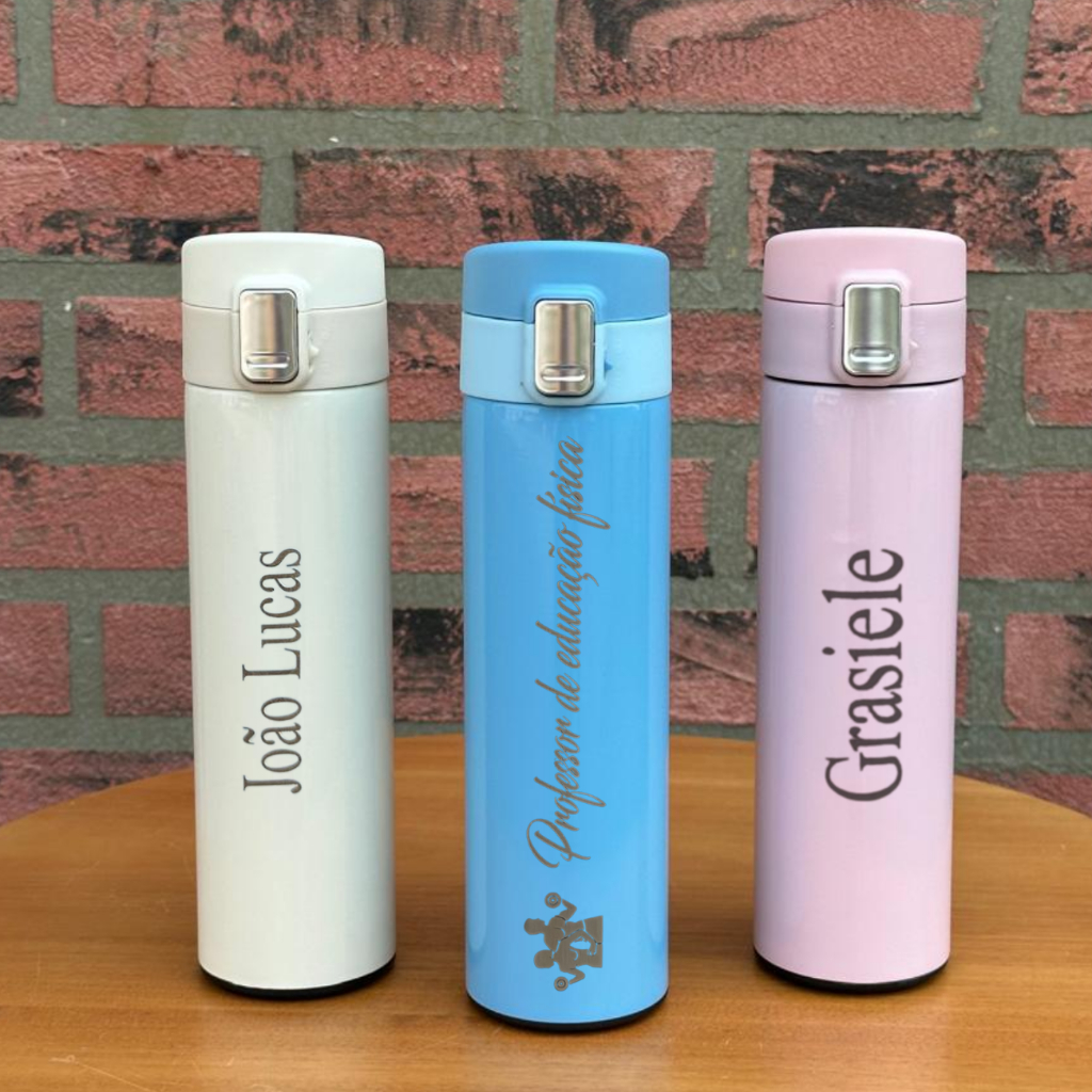 Garrafa Térmica Escolar Personalizada com Nome Gravado 450ml | Shopee ...