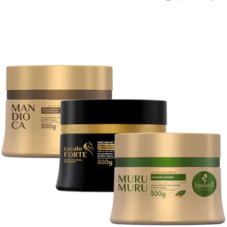 Kit Cronograma 3 Máscaras Haskell Cavalo Forte Mandioca e Murumuru 300g