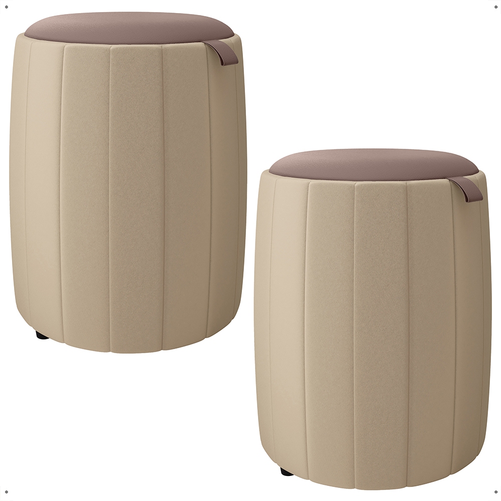 Kit 2 Puff gourmet Puffe Esther Luxo banqueta para sentar banquinho ...