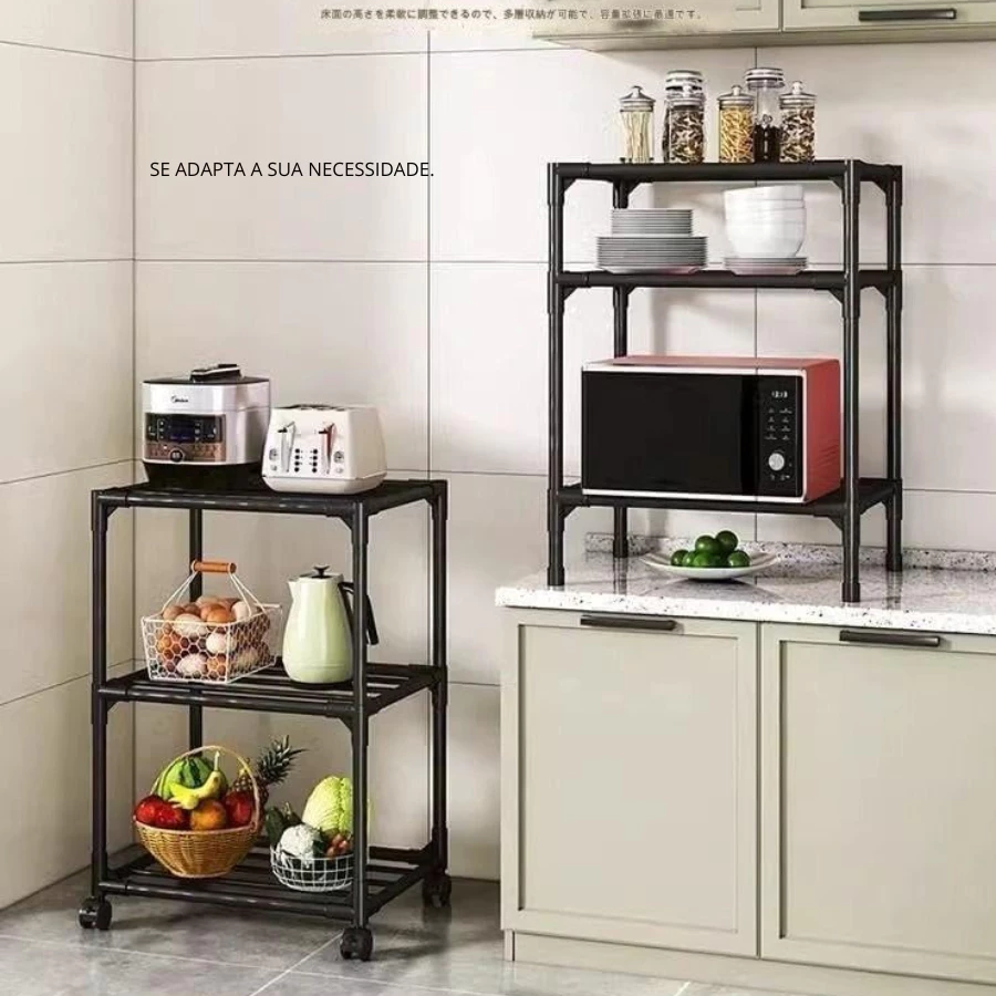 Estante 6 Prateleiras Cozinha de Aço Multiuso Panelas Casa Sala Quarto Organizador