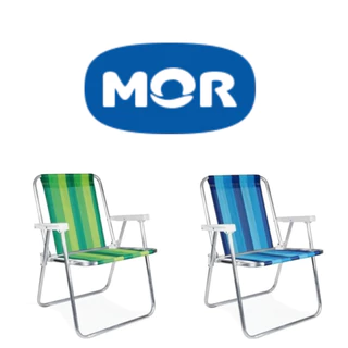 Kit 2 Cadeira de Praia Aluminio Mor Varanda Alta Piscina 110Kg Cores Sortidas Oferta