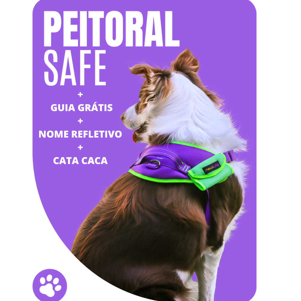 Coleira Peitoral 4 em 1 PEITORAL + GUIA GRÁTIS + CATA CACA + NOME PERSONALIZADO - TODOS OS TAMANHOS