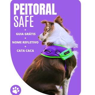Coleira Peitoral 4 em 1 PEITORAL + GUIA GRÁTIS + CATA CACA + NOME PERSONALIZADO - TODOS OS TAMANHOS