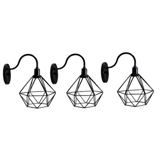 Kit 3 Arandela De Parede Pendente Luminária Aramado Diamante