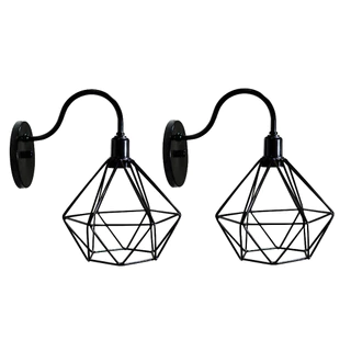 Kit 2 Arandela De Parede Pendente Luminária Aramado Diamante