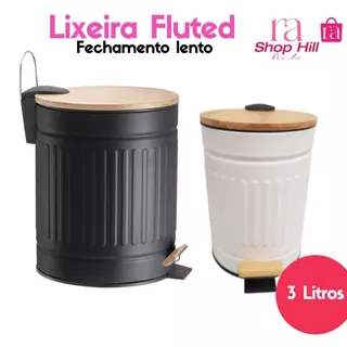 Lixeira Fluted Com Pedal 3 Litros