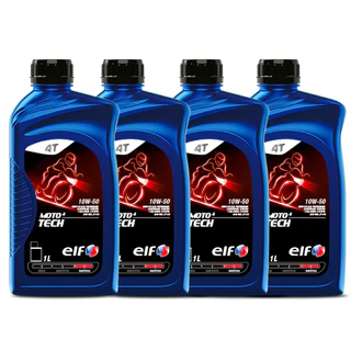 Kit 4 Óleo Para Moto 10W-50 Elf Moto 4 Tech Sintético