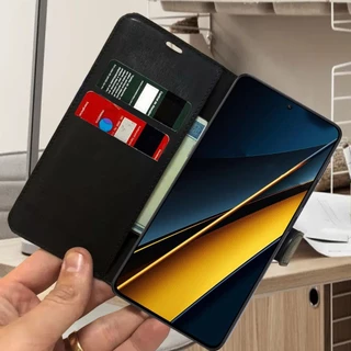 Capa Capinha Carteira Flip Abre e Fecha Couro Sintético Para Xiaomi Poco x6 pro 5g