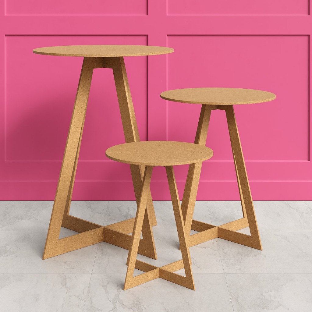 Trio De Mesa Cone -Mdf- Decoraçao De festa