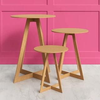 Trio De Mesa Cone -Mdf- Decoraçao De festa