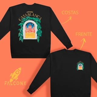 Moletom Careca Streetwear CasaBlanca Estampado Personalizado Unissex 2 Cabos Frio Intenso Blusa