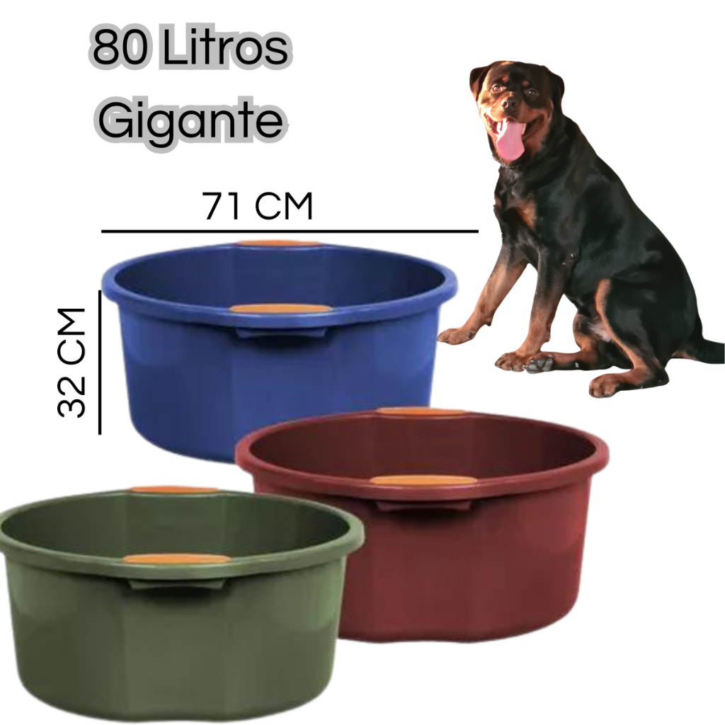 Bacia 80 Litros Enorme Banho Pet Cachorro Grande Piscina Criança ...