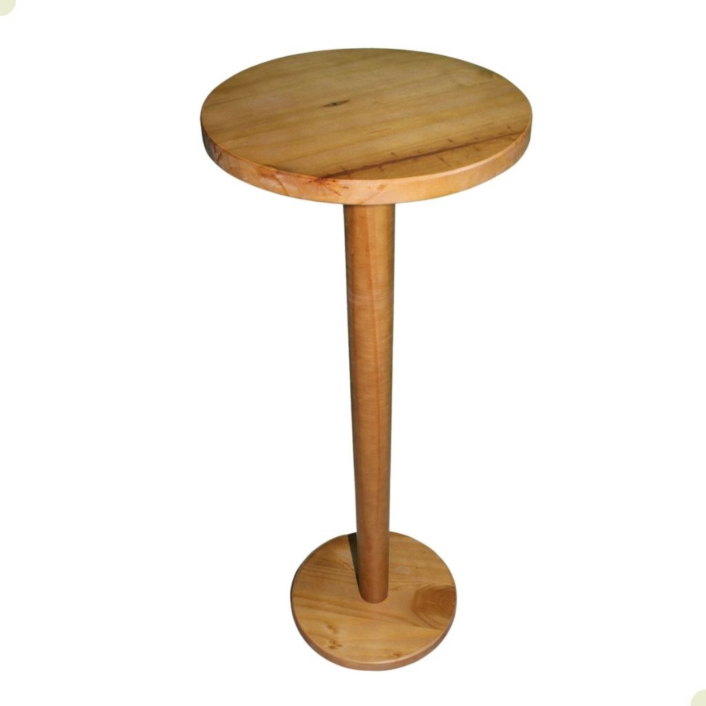 Mesa De Apoio Lateral Cabeceira De Madeira Retro Redonda 59 cm