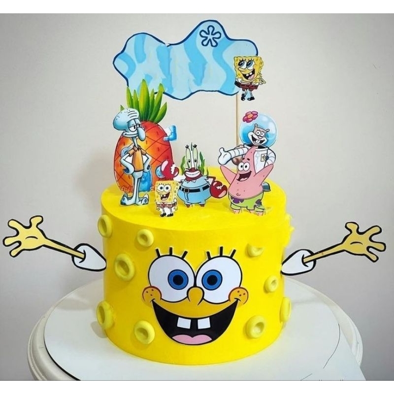 Topo Topper de Bolo Personalizado Bob Esponja | Shopee Brasil