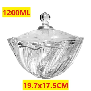 Bomboniere Baleiro Potiche Porta Balas Doces 1200ML Vidro Decoração Elegante Com Tampa Multiuso