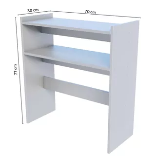 Mesa Bancada Balcão Para Manicure Penteadeira Casa Madeira Branco e Preto