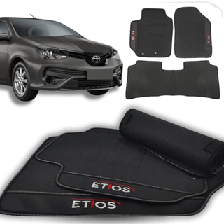 Tapete Emborrachado Etios Sedan 2010 em diante Personalizado Jogo Completo