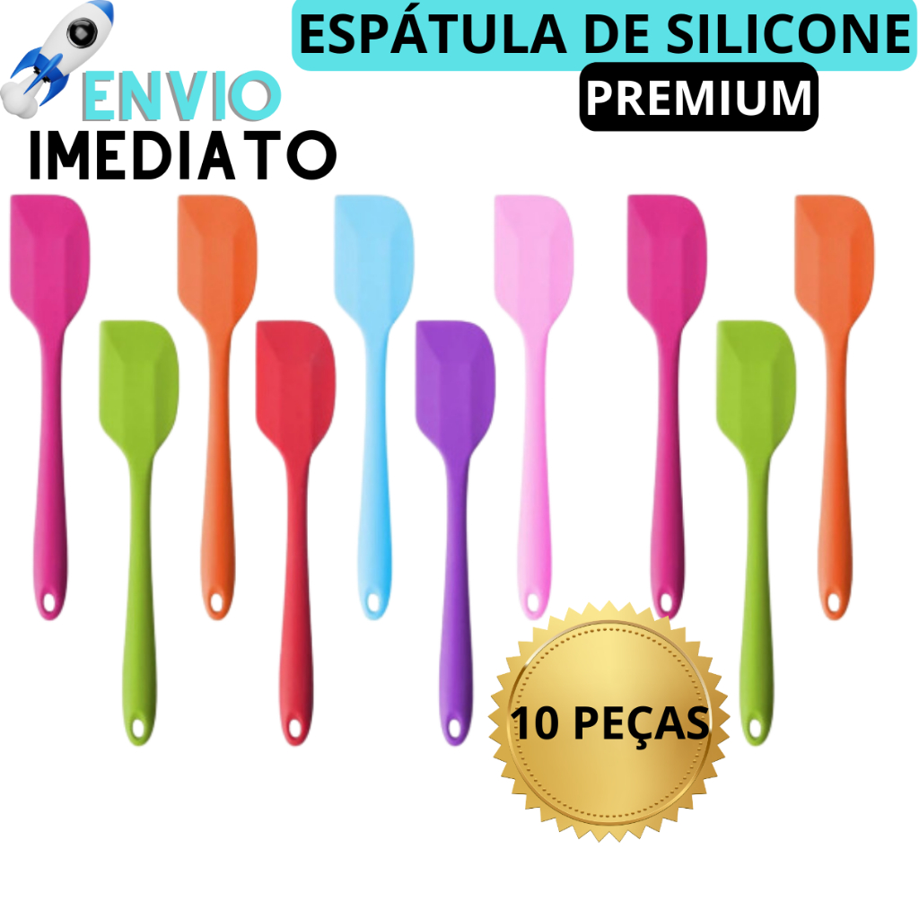 KIT 10 Espátula de Silicone Pão Duro Grande Espátula Raspado