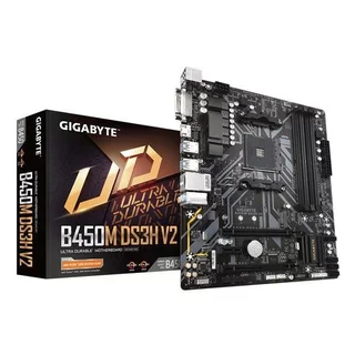 Placa-mãe Gigabyte B450M DS3H V2 AMD AM4 MATX DDR4