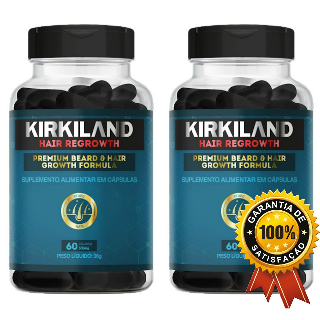 2 Kirkiland - 60 Cápsulas - Para Cabelo & Barba - Envio Imediato