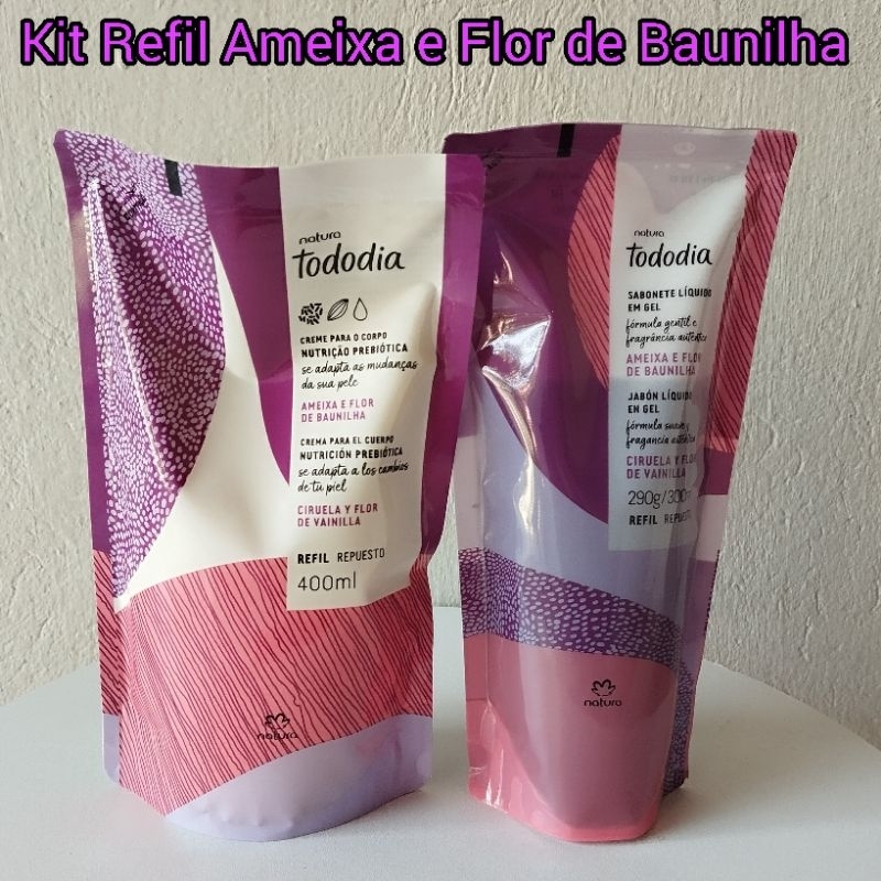 Kit Refil Ameixa e Flor de Baunilha Natura (Refil Hidratante+Refil ...